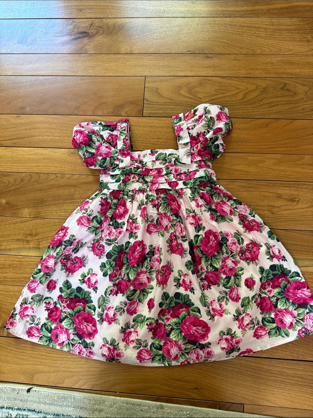 Janie and Jack Rose Garden Pink and Green Floral Dress